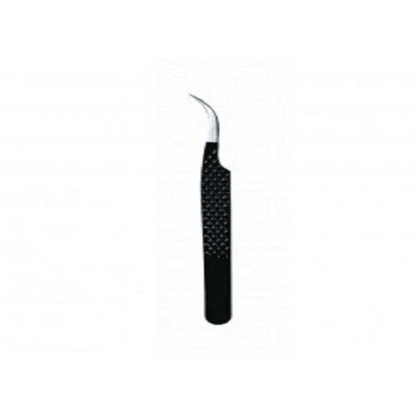 premium quality stainless steel eyelash tweezers in black color