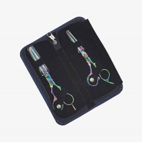 Hair Cutting Scissors 2-Pcs Multi Color Duo Set
