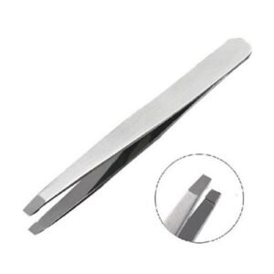 Stainless Steel eyebrow tweezers slant tip