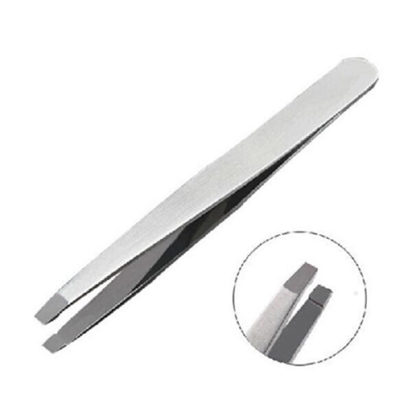 Stainless Steel eyebrow tweezers slant tip