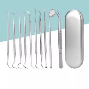 Dental Scaler Instruments Stainless Steel Teeth Cleaner 10 pcs Kit