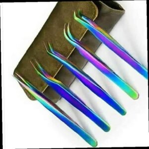 Eyelash tweezers in Multi color 5 Pcs set